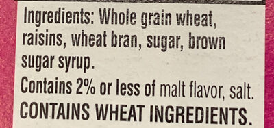 Toasted raisins bran flakes cereal - Ingredients - en