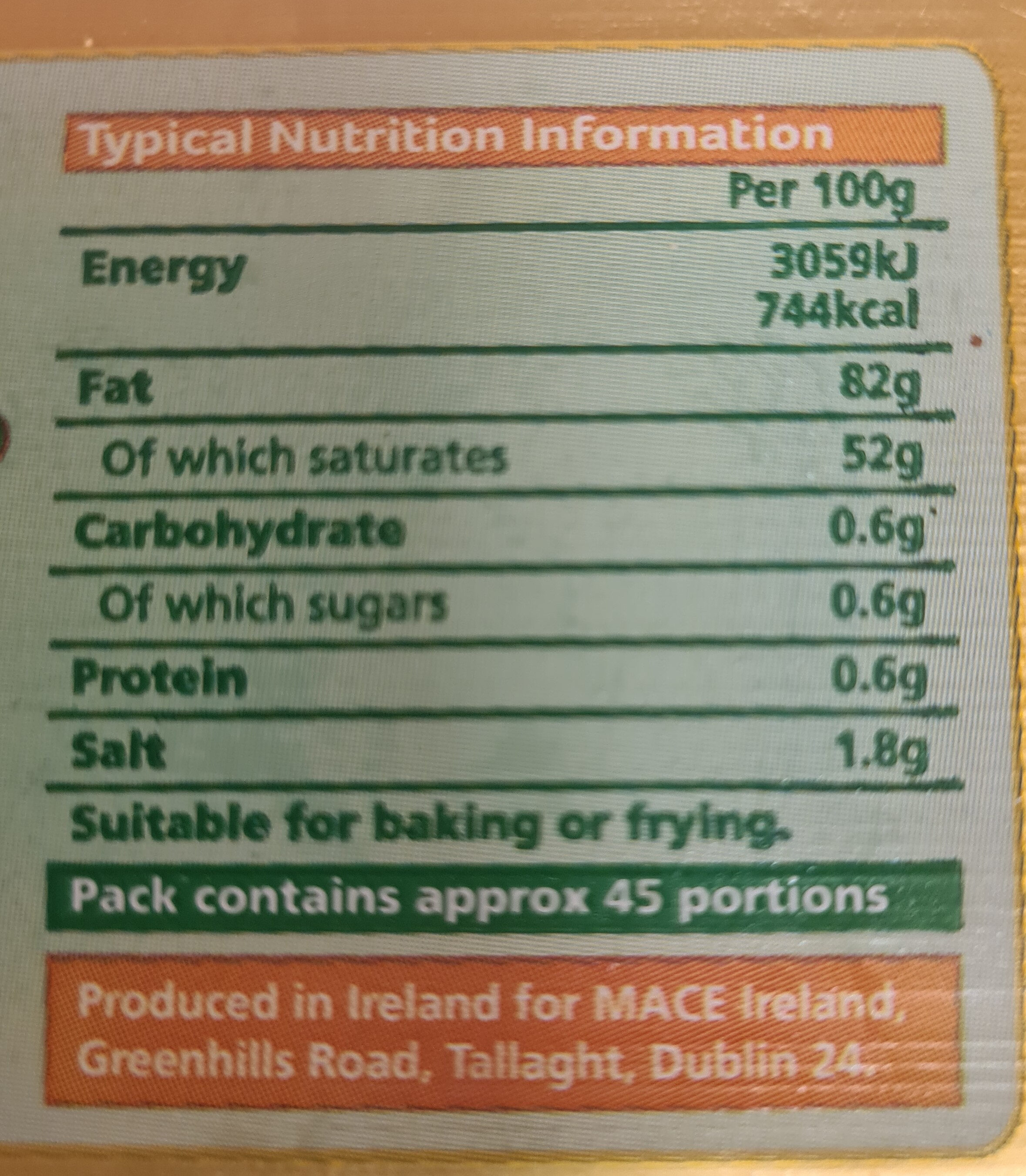 Irish Creamery Butter - Nutrition facts - en