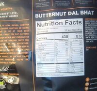Butternut Dal Bhat - Nutrition facts - en