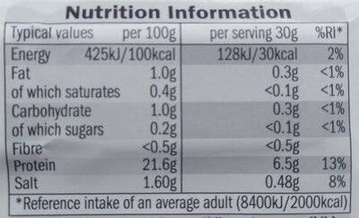 Wafer Thin Smoked Chicken Breast - Nutrition facts - en