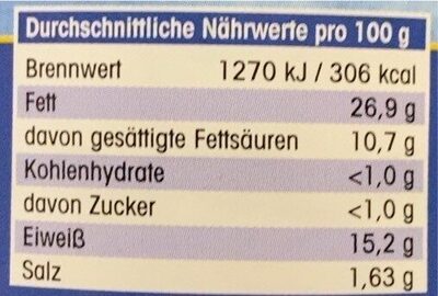 Feine Leberwurst mit Kalbfleisch - Nutrition facts