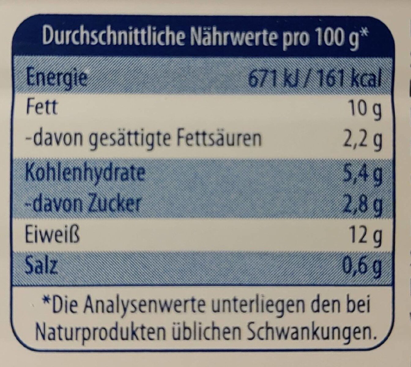 Räuchersnack - Nutrition facts - en