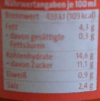 Bautzener Fix Senfsoße - Nutrition facts - de