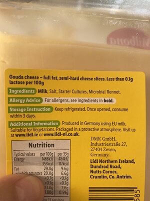 Gouda slices - Ingredients