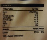 Irish mild red cheddar - Nutrition facts - en