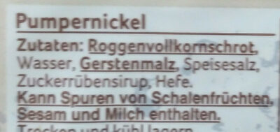 REWE Westfälischer Pumpernickel - Ingredients