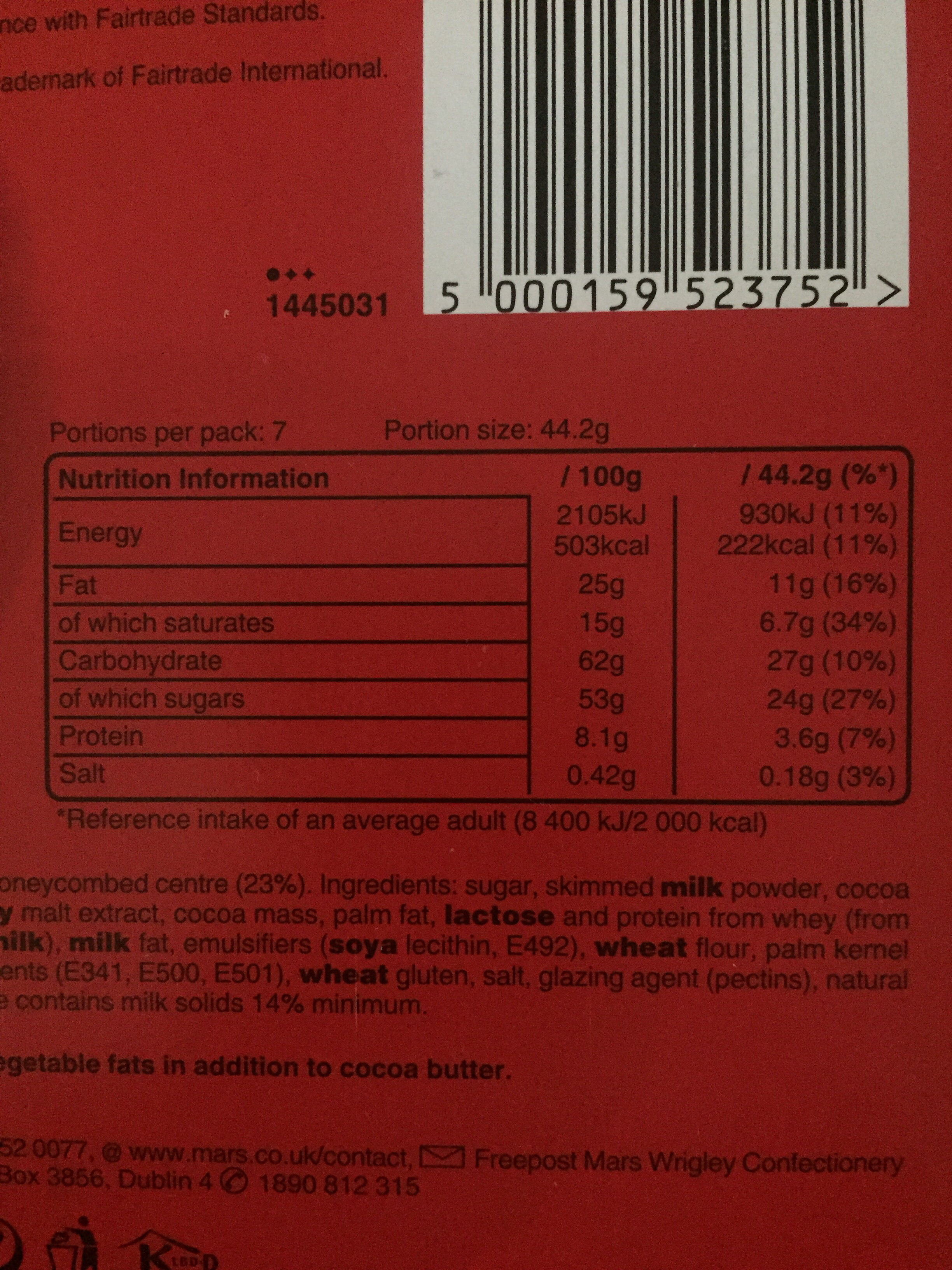 Fairtrade Chocolate Box - Nutrition facts - en