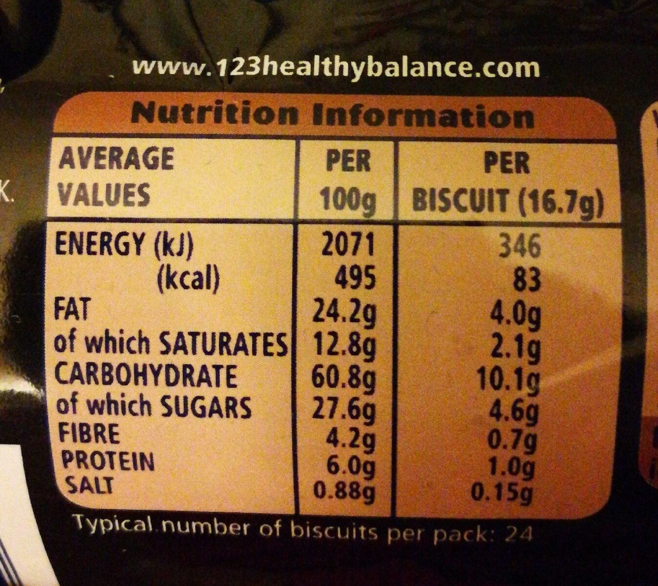McVitie's Digestives Dark Chocolate - Nutrition facts - fr