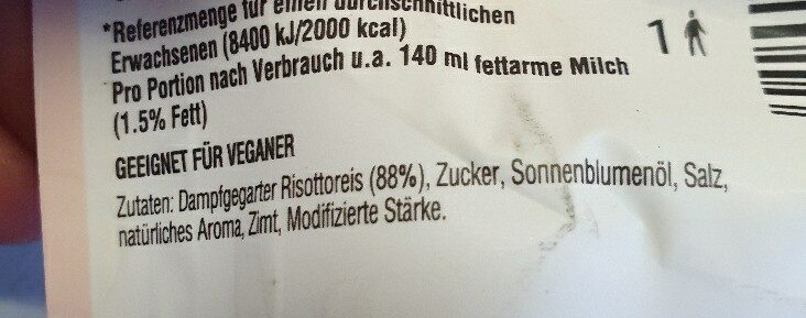 Milchreis Zimt - Ingredients - de