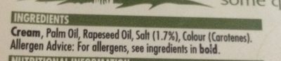Dairygold Original Churned Cream - 454G - Ingredients