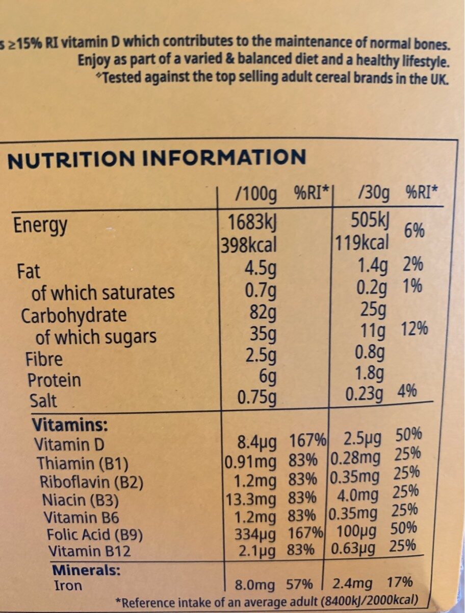 Kellogs Crunchy Nut - Nutrition facts - en