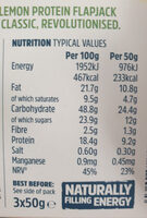 Protein flapjacks: smooth lemon - Nutrition facts - en