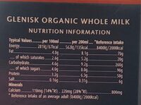 Organic milk - Nutrition facts - en