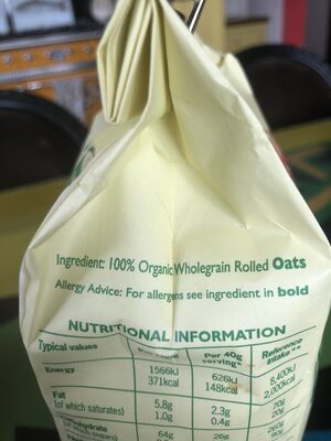 Organic Porridge Oats - Ingredients - en