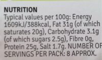 Caramelised onion cheddar - Nutrition facts - en