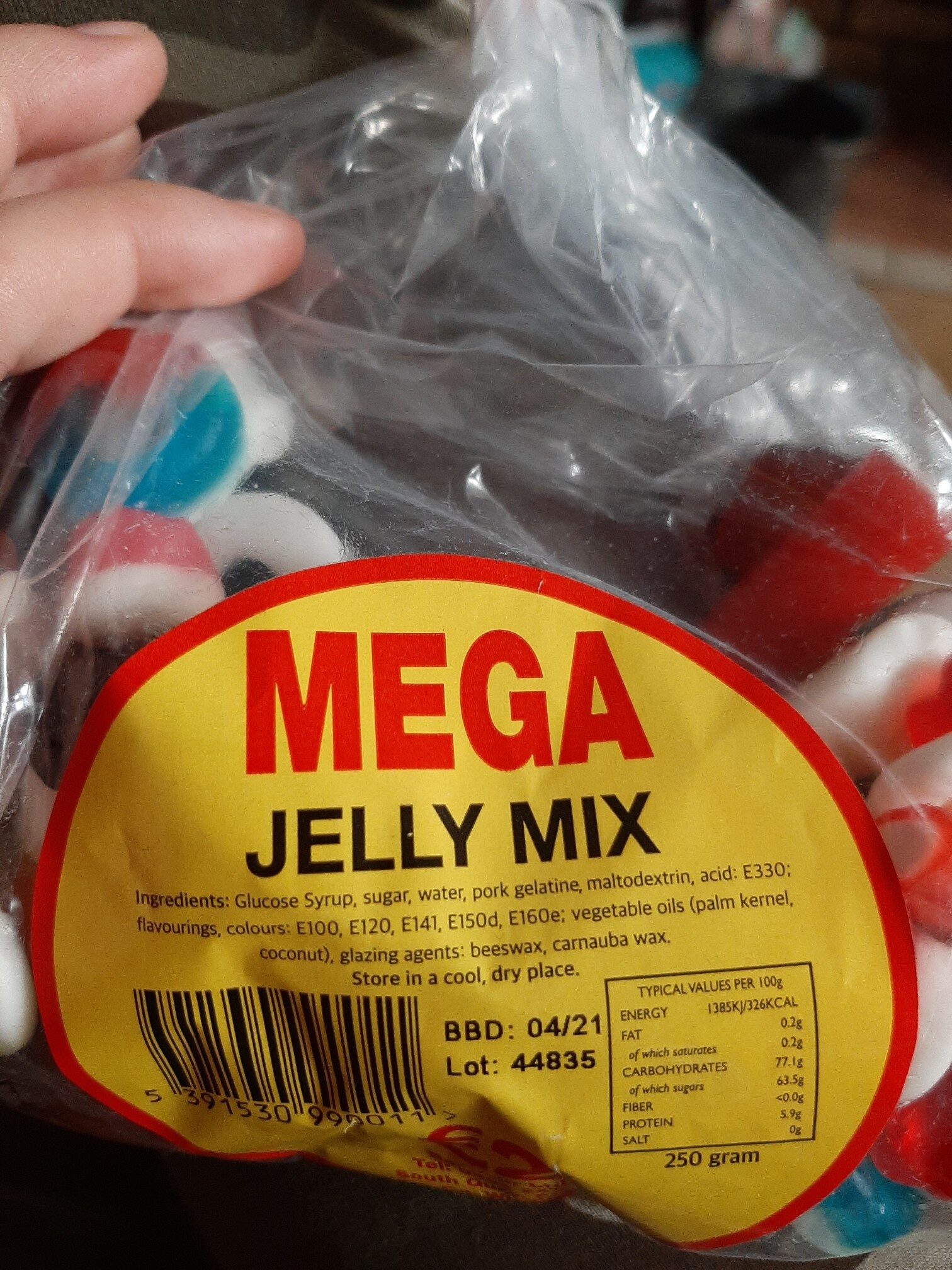 mega jelly mix - Ingredients - en