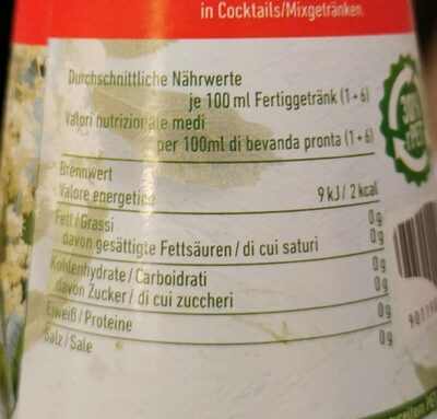 Mautner Markhof Holunderblüten Sirup - Nutrition facts - en